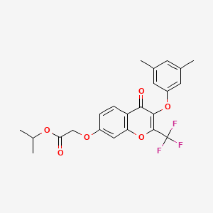 molecular formula C23H21F3O6 B3472740 PROPAN-2-YL 2-{[3-(3,5-DIMETHYLPHENOXY)-4-OXO-2-(TRIFLUOROMETHYL)-4H-CHROMEN-7-YL]OXY}ACETATE 