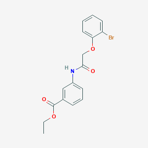 molecular formula C17H16BrNO4 B3472848 ETHYL 3-[2-(2-BROMOPHENOXY)ACETAMIDO]BENZOATE 