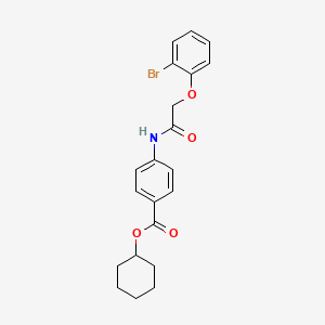 molecular formula C21H22BrNO4 B3472854 Cyclohexyl 4-[[2-(2-bromophenoxy)acetyl]amino]benzoate 