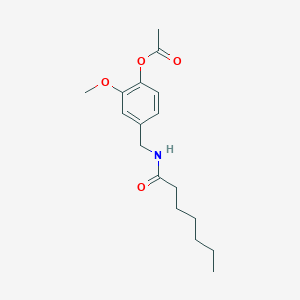 molecular formula C17H25NO4 B034741 Vanillylamine, N-heptanoyl-, acetate CAS No. 101030-69-7