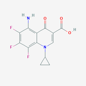molecular formula C13H9F3N2O3 B034752 5-Amino-1-cyclopropyl-6,7,8-trifluoro-4-oxo-1,4-dihydroquinoline-3-carboxylic acid CAS No. 103772-14-1