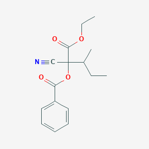 molecular formula C16H19NO4 B034754 2-Cyano-2-(benzoyloxy)-3-methylvaleric acid ethyl ester CAS No. 19788-62-6