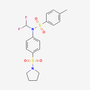 molecular formula C18H20F2N2O4S2 B3475411 N-(difluoromethyl)-4-methyl-N-(4-pyrrolidin-1-ylsulfonylphenyl)benzenesulfonamide 