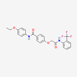 molecular formula C24H21F3N2O4 B3475506 N-(4-ethoxyphenyl)-4-(2-oxo-2-{[2-(trifluoromethyl)phenyl]amino}ethoxy)benzamide 