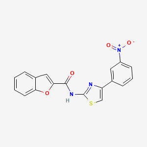 molecular formula C18H11N3O4S B3475665 N-[4-(3-nitrophenyl)-1,3-thiazol-2-yl]-1-benzofuran-2-carboxamide 