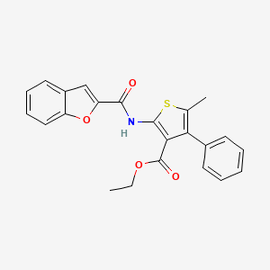 molecular formula C23H19NO4S B3475671 ethyl 2-[(1-benzofuran-2-ylcarbonyl)amino]-5-methyl-4-phenyl-3-thiophenecarboxylate 