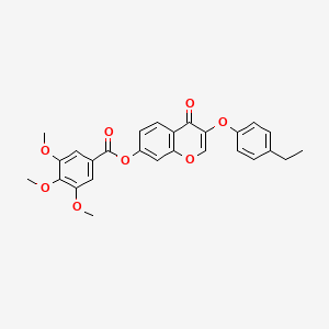 molecular formula C27H24O8 B3475781 [3-(4-Ethylphenoxy)-4-oxochromen-7-yl] 3,4,5-trimethoxybenzoate 