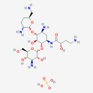 molecular formula C22H46N6O14S B034759 Arbekacin sulfate CAS No. 104931-87-5