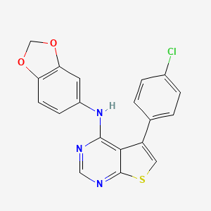 molecular formula C19H12ClN3O2S B3475999 N-(1,3-benzodioxol-5-yl)-5-(4-chlorophenyl)thieno[2,3-d]pyrimidin-4-amine 