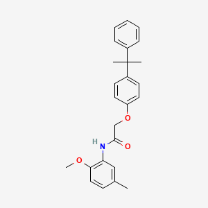 molecular formula C25H27NO3 B3476020 N-(2-methoxy-5-methylphenyl)-2-[4-(2-phenylpropan-2-yl)phenoxy]acetamide 