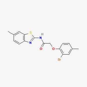 molecular formula C17H15BrN2O2S B3476091 2-(2-bromo-4-methylphenoxy)-N-(6-methyl-1,3-benzothiazol-2-yl)acetamide 