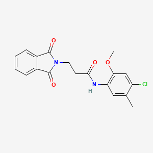 molecular formula C19H17ClN2O4 B3476133 N-(4-chloro-2-methoxy-5-methylphenyl)-3-(1,3-dioxo-1,3-dihydro-2H-isoindol-2-yl)propanamide 