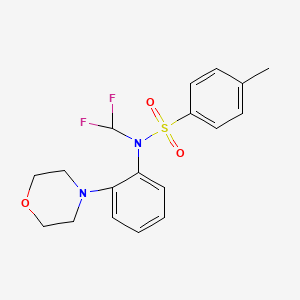 molecular formula C18H20F2N2O3S B3476191 N-(difluoromethyl)-4-methyl-N-(2-morpholin-4-ylphenyl)benzenesulfonamide 