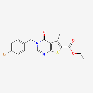molecular formula C17H15BrN2O3S B3476260 ethyl 3-(4-bromobenzyl)-5-methyl-4-oxo-3,4-dihydrothieno[2,3-d]pyrimidine-6-carboxylate 