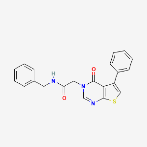 molecular formula C21H17N3O2S B3476283 N-benzyl-2-(4-oxo-5-phenylthieno[2,3-d]pyrimidin-3-yl)acetamide 