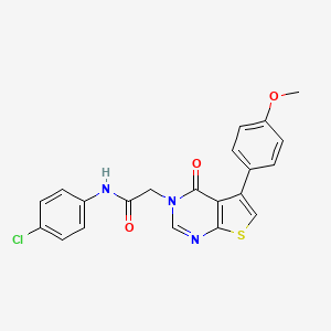 molecular formula C21H16ClN3O3S B3476347 N-(4-chlorophenyl)-2-[5-(4-methoxyphenyl)-4-oxothieno[2,3-d]pyrimidin-3-yl]acetamide 
