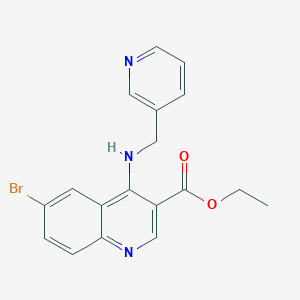 molecular formula C18H16BrN3O2 B3476409 Ethyl 6-bromo-4-((pyridin-3-ylmethyl)amino)quinoline-3-carboxylate 