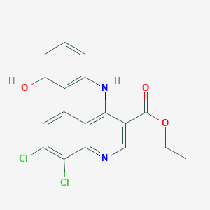 molecular formula C18H14Cl2N2O3 B3476487 Ethyl 7,8-dichloro-4-(3-hydroxyanilino)quinoline-3-carboxylate 