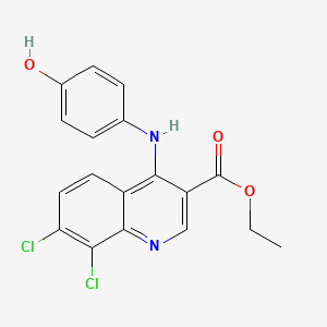 molecular formula C18H14Cl2N2O3 B3476491 Ethyl 7,8-dichloro-4-(4-hydroxyanilino)quinoline-3-carboxylate 