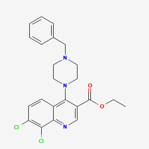 molecular formula C23H23Cl2N3O2 B3476498 ethyl 4-(4-benzyl-1-piperazinyl)-7,8-dichloro-3-quinolinecarboxylate 