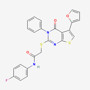 molecular formula C24H16FN3O3S2 B3476566 N-(4-fluorophenyl)-2-{[5-(furan-2-yl)-4-oxo-3-phenyl-3,4-dihydrothieno[2,3-d]pyrimidin-2-yl]sulfanyl}acetamide 