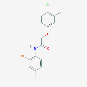 molecular formula C16H15BrClNO2 B3476658 N-(2-bromo-4-methylphenyl)-2-(4-chloro-3-methylphenoxy)acetamide 