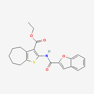 molecular formula C21H21NO4S B3476724 ethyl 2-(1-benzofuran-2-carbonylamino)-5,6,7,8-tetrahydro-4H-cyclohepta[b]thiophene-3-carboxylate 