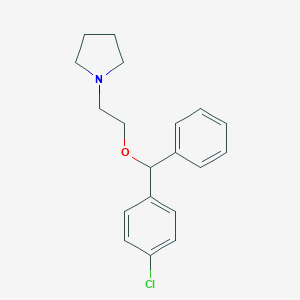 molecular formula C19H22ClNO B034768 1-(2-(alpha-(p-Chlorophenyl)benzyloxy)ethyl)pyrrolidine CAS No. 102163-37-1