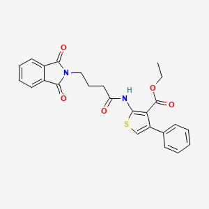 molecular formula C25H22N2O5S B3476832 Ethyl 2-[4-(1,3-dioxoisoindol-2-yl)butanoylamino]-4-phenylthiophene-3-carboxylate 