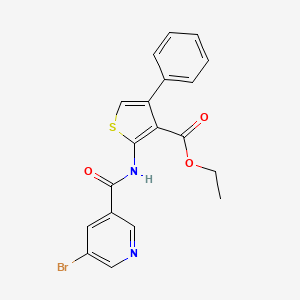 molecular formula C19H15BrN2O3S B3476833 Ethyl 2-[(5-bromopyridine-3-carbonyl)amino]-4-phenylthiophene-3-carboxylate 