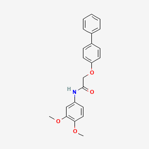 molecular formula C22H21NO4 B3476837 N-(3,4-dimethoxyphenyl)-2-(4-phenylphenoxy)acetamide 