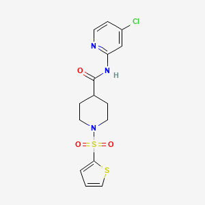 molecular formula C15H16ClN3O3S2 B3476854 N-(4-chloropyridin-2-yl)-1-thiophen-2-ylsulfonylpiperidine-4-carboxamide 