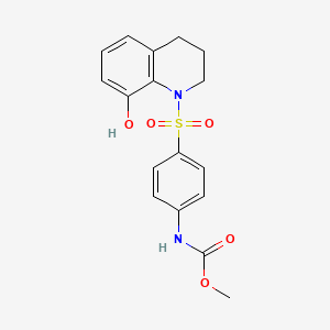 molecular formula C17H18N2O5S B3476865 methyl {4-[(8-hydroxy-3,4-dihydro-1(2H)-quinolinyl)sulfonyl]phenyl}carbamate 