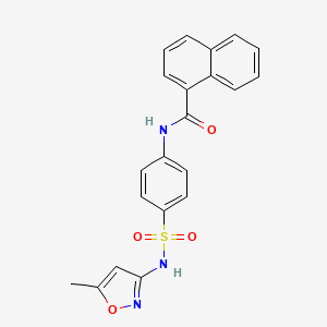 molecular formula C21H17N3O4S B3476873 N-[4-[(5-methyl-1,2-oxazol-3-yl)sulfamoyl]phenyl]naphthalene-1-carboxamide 
