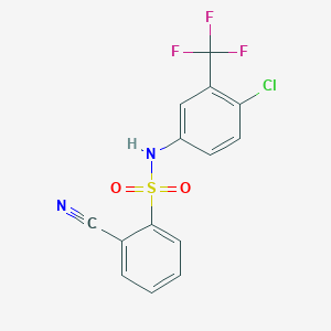 molecular formula C14H8ClF3N2O2S B3476906 N-[4-chloro-3-(trifluoromethyl)phenyl]-2-cyanobenzenesulfonamide 