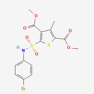 molecular formula C15H14BrNO6S2 B3476941 dimethyl 5-{[(4-bromophenyl)amino]sulfonyl}-3-methyl-2,4-thiophenedicarboxylate 