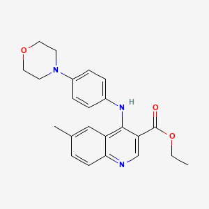 molecular formula C23H25N3O3 B3476959 ethyl 6-methyl-4-{[4-(morpholin-4-yl)phenyl]amino}quinoline-3-carboxylate 