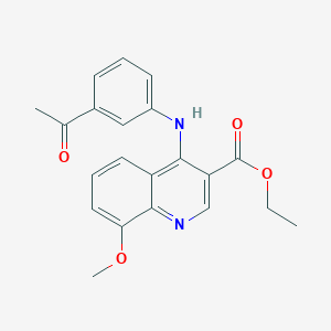 molecular formula C21H20N2O4 B3476966 Ethyl 4-(3-acetylanilino)-8-methoxyquinoline-3-carboxylate 