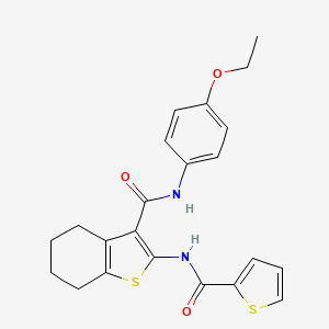 molecular formula C22H22N2O3S2 B3476985 N-(4-ETHOXYPHENYL)-2-(THIOPHENE-2-AMIDO)-4,5,6,7-TETRAHYDRO-1-BENZOTHIOPHENE-3-CARBOXAMIDE 