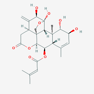 molecular formula C25H32O9 B034770 13,18-Dehydro-6alpha-senecioyloxychaparrin CAS No. 103839-22-1