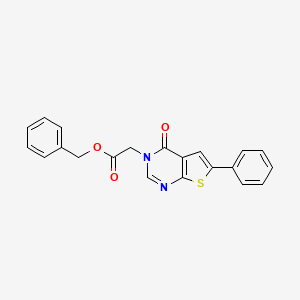 molecular formula C21H16N2O3S B3477061 Benzyl 2-(4-oxo-6-phenylthieno[2,3-d]pyrimidin-3-yl)acetate 