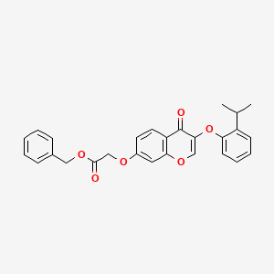 molecular formula C27H24O6 B3477087 Benzyl 2-[4-oxo-3-(2-propan-2-ylphenoxy)chromen-7-yl]oxyacetate 
