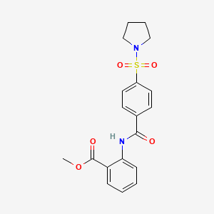 molecular formula C19H20N2O5S B3477115 methyl 2-{[4-(1-pyrrolidinylsulfonyl)benzoyl]amino}benzoate 