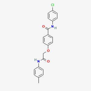 molecular formula C22H19ClN2O3 B3477151 N-(4-chlorophenyl)-4-[2-(4-methylanilino)-2-oxoethoxy]benzamide 