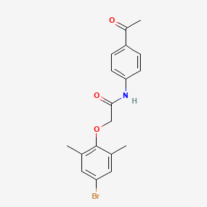 molecular formula C18H18BrNO3 B3477274 N-(4-acetylphenyl)-2-(4-bromo-2,6-dimethylphenoxy)acetamide 