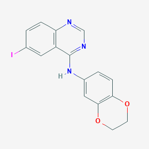 molecular formula C16H12IN3O2 B3477305 N-(2,3-dihydrobenzo[b][1,4]dioxin-6-yl)-6-iodoquinazolin-4-amine 
