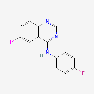 molecular formula C14H9FIN3 B3477310 N-(4-fluorophenyl)-6-iodoquinazolin-4-amine 