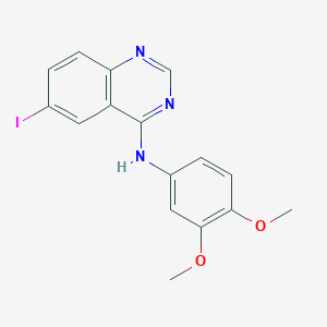 molecular formula C16H14IN3O2 B3477314 N-(3,4-dimethoxyphenyl)-6-iodoquinazolin-4-amine 
