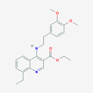 molecular formula C24H28N2O4 B3477346 Ethyl 4-[2-(3,4-dimethoxyphenyl)ethylamino]-8-ethylquinoline-3-carboxylate 