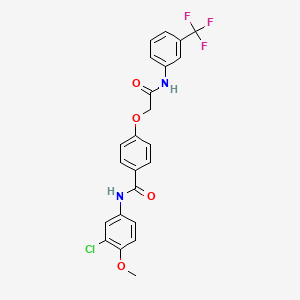 molecular formula C23H18ClF3N2O4 B3477462 N-(3-chloro-4-methoxyphenyl)-4-(2-oxo-2-{[3-(trifluoromethyl)phenyl]amino}ethoxy)benzamide 